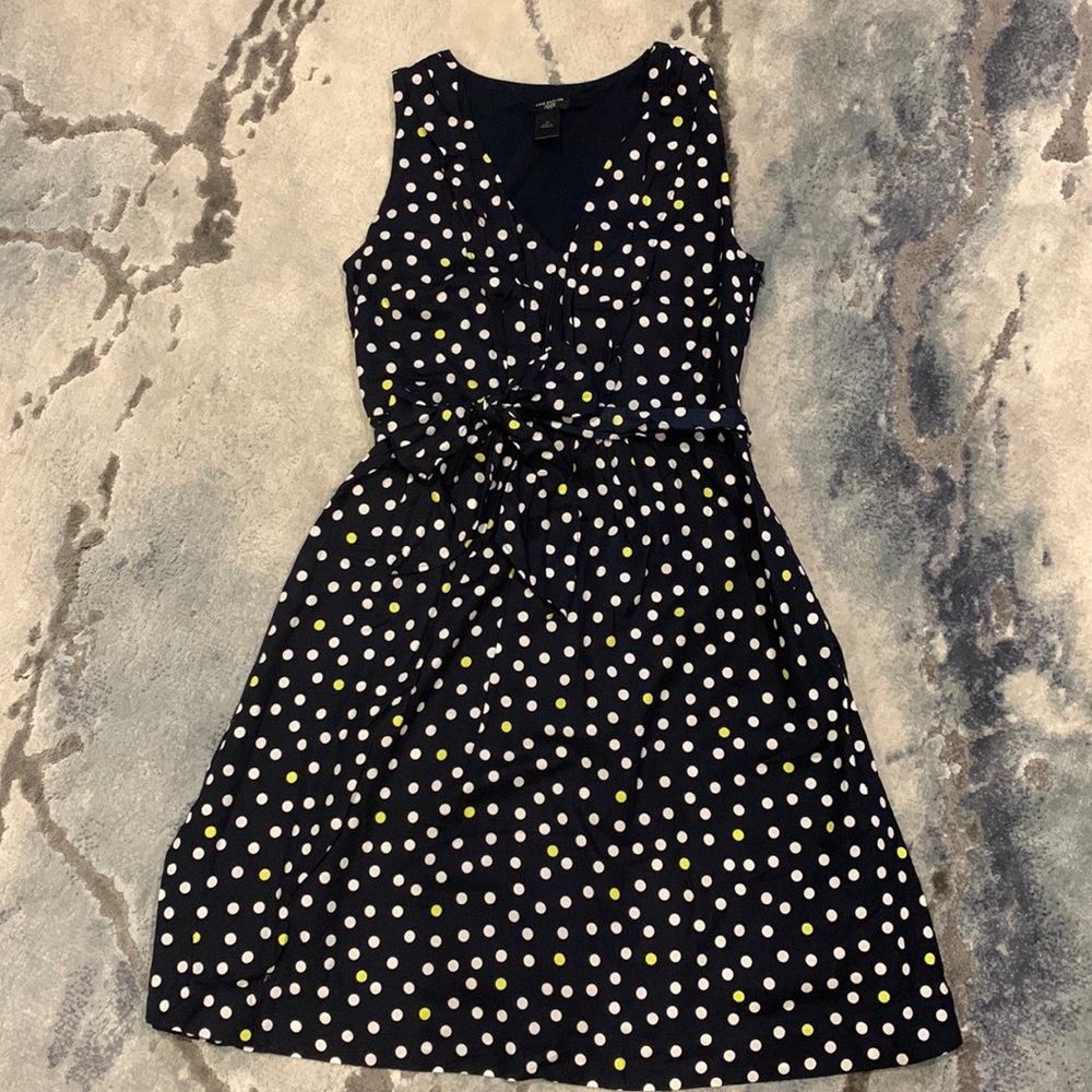 Ann Taylor Polka Dot Sleeveless Dress Sz 2P